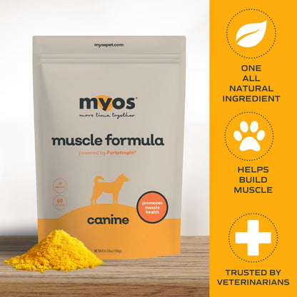 Powered by Fortetropin All-Natural Dog Muscle Builder and Mobility Support Supplement for Strength and Recovery - Helps Reduce Muscle Loss Due to Normal Aging, 360g