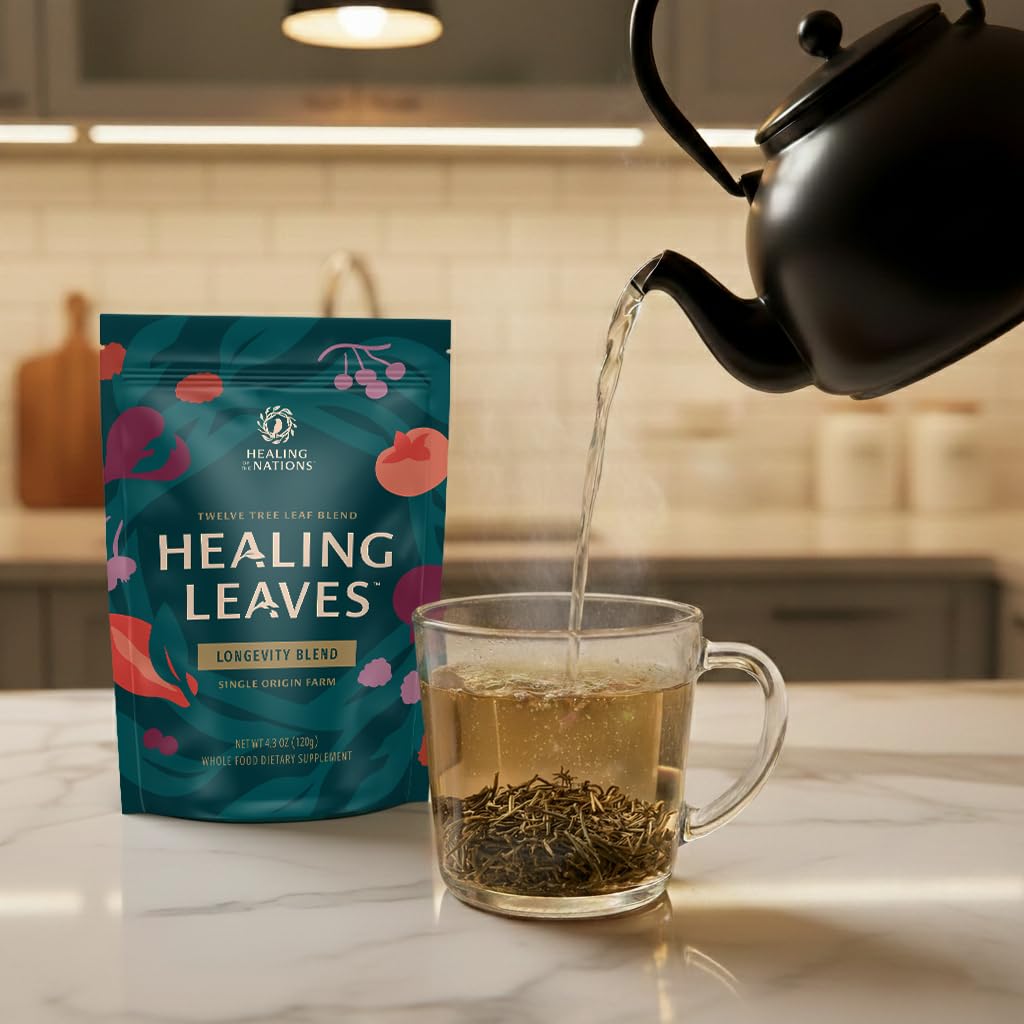 Healing Leaves, Longevity Blend Loose-Leaf Tea- 30 Servings | Biblically Inspired, 12 Fruit Tree Leaf Blend. Supports Digestion, Immune Function, Healthy Inflammation Response and Energy