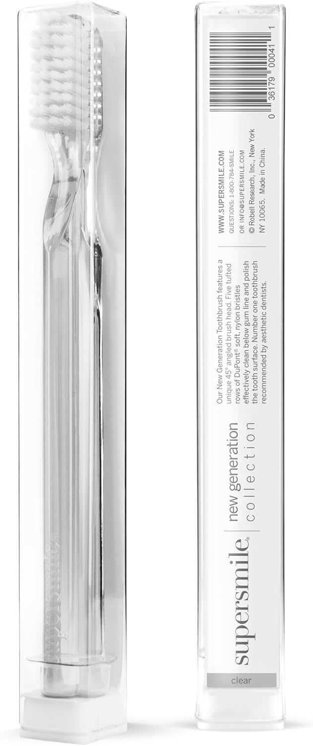 Supersmile New Generation 45° Toothbrush, Clear, Soft Dupont® Bristles