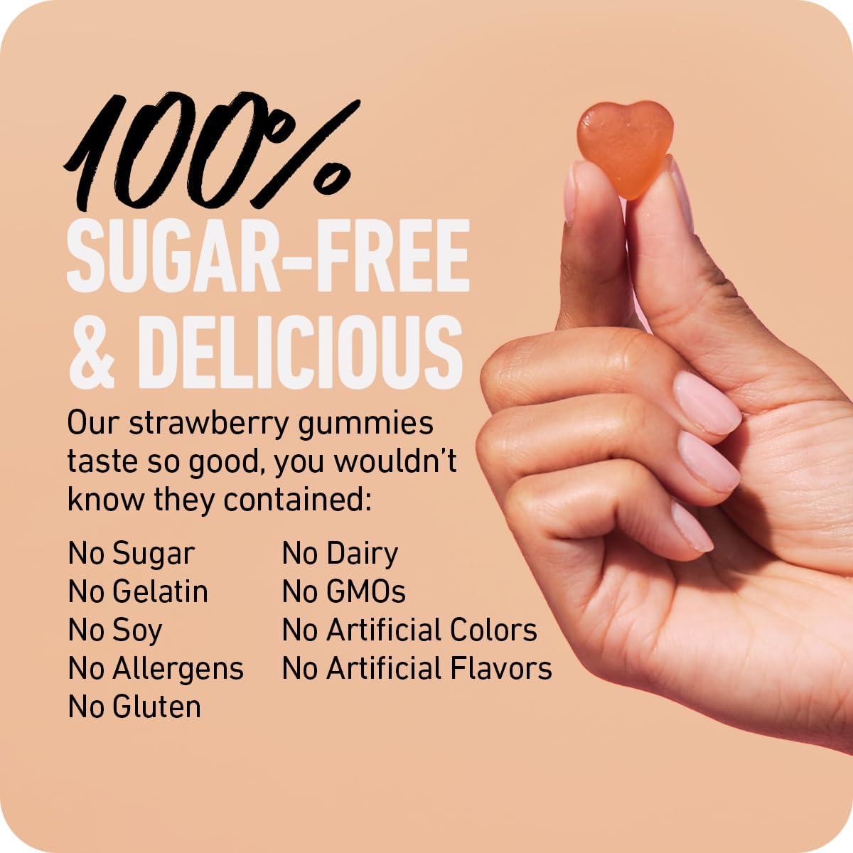 Boldify Sugar Free Biotin Gummies - Fast Acting Vegan Hair Skin and Nails Vitamins