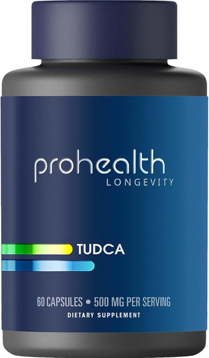 ProHealth Pure TUDCA | Clinically Studied | Third-Party Tested | 500 mg per Serving, 60 Capsules