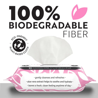 HEROLIFE Personal Wipes for Feminine Care, Single Use To Go, Plant-Based, 1 pack of 40 Single
