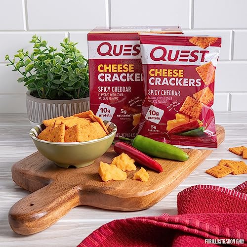 Quest Nutrition Cheese Crackers, Spicy Cheddar Blast, 10g of Protein, Low Carb