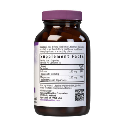 Bluebonnet Nutrition Magnesium & B6 – 400 mg Magnesium Oxide & Aspartate with Vitamin B6 25 mg – Heart & Brain Magnesium Complex for Women & Men* - Non-GMO, Vegan, Gluten-Free - 90 Vegetable Capsules