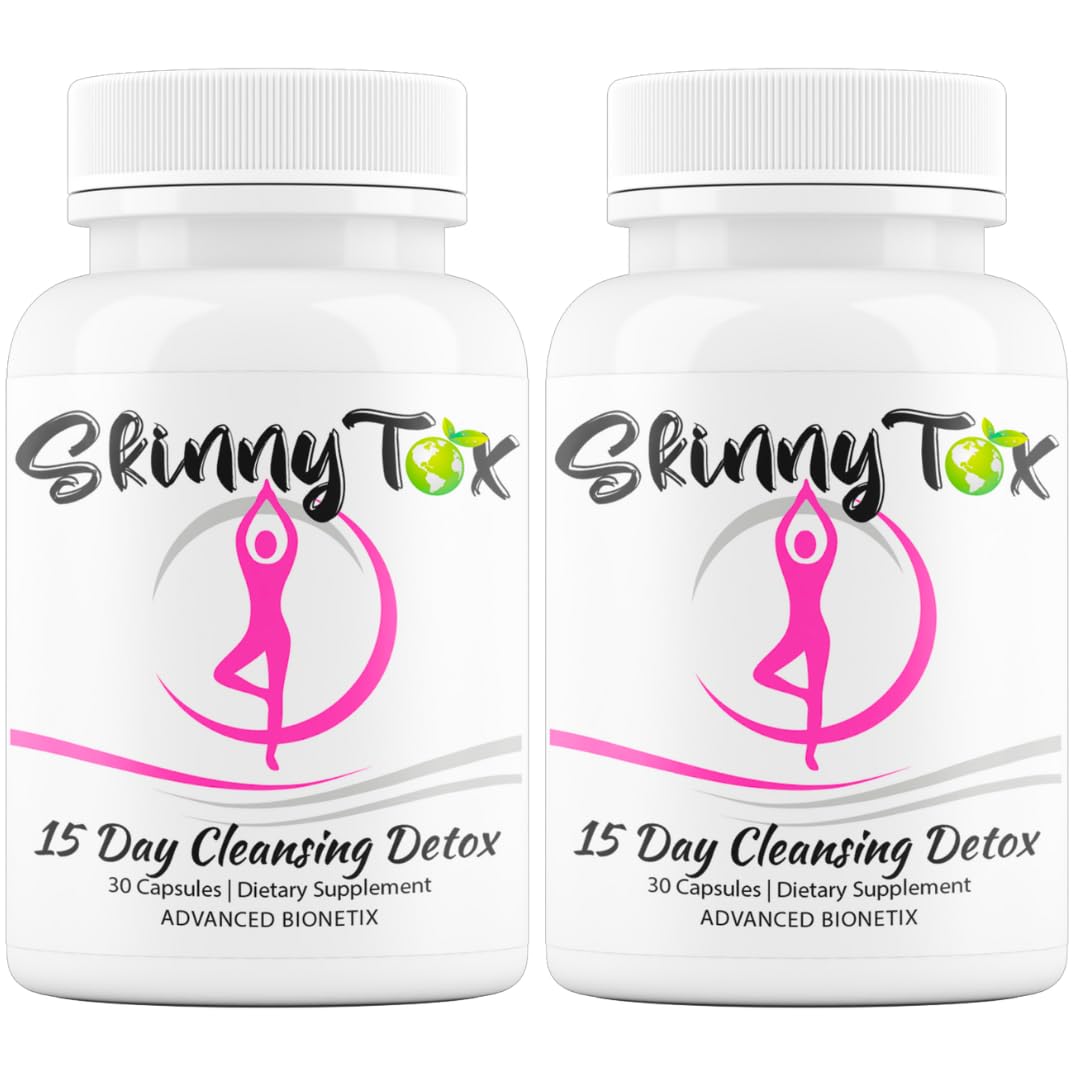 Skinnytox 15 Day Colon Cleanse Detox, Supports Healthy Bowel Movements Flushes Toxins, Boosts Energy. All Natural Weight Management w/ Probiotics. Formula Based on Clinical Research Safe Effective