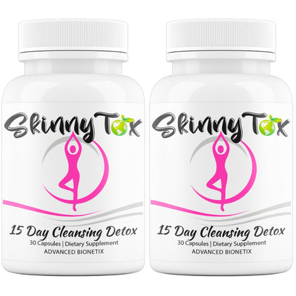 Skinnytox 15 Day Colon Cleanse Detox, Supports Healthy Bowel Movements Flushes Toxins, Boosts Energy. All Natural Weight Management w/ Probiotics. Formula Based on Clinical Research Safe Effective