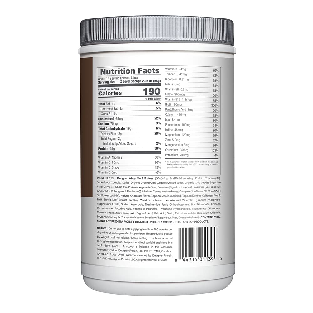 Designer Wellness, Designer Whey Protein Meal Powder with Vitamins, Minerals, and Organ
