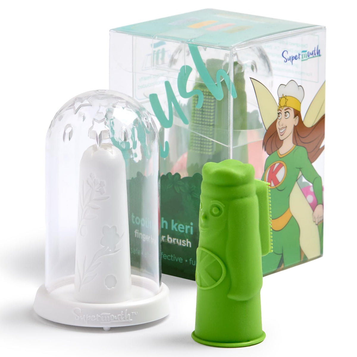 SuperMouth Baby & Infant Finger Toothbrush 0-2, Silicone, Light Blue