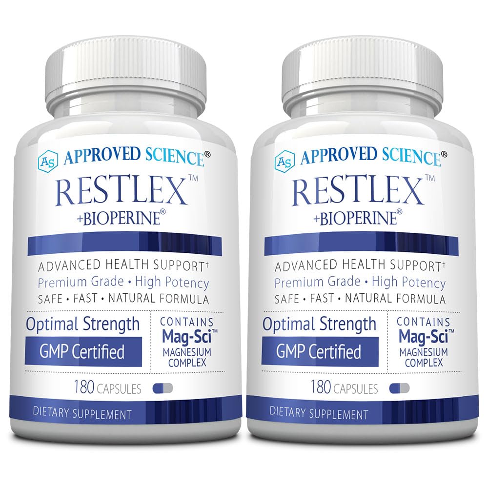 Approved Science Restlex for Restless Legs – Magnesium Glycinate for Calm Legs and Restful Legs – Natural Itching, Crawling, and Tingling in Feet and Legs - Calm, Restful Sleep Support - 1 Month