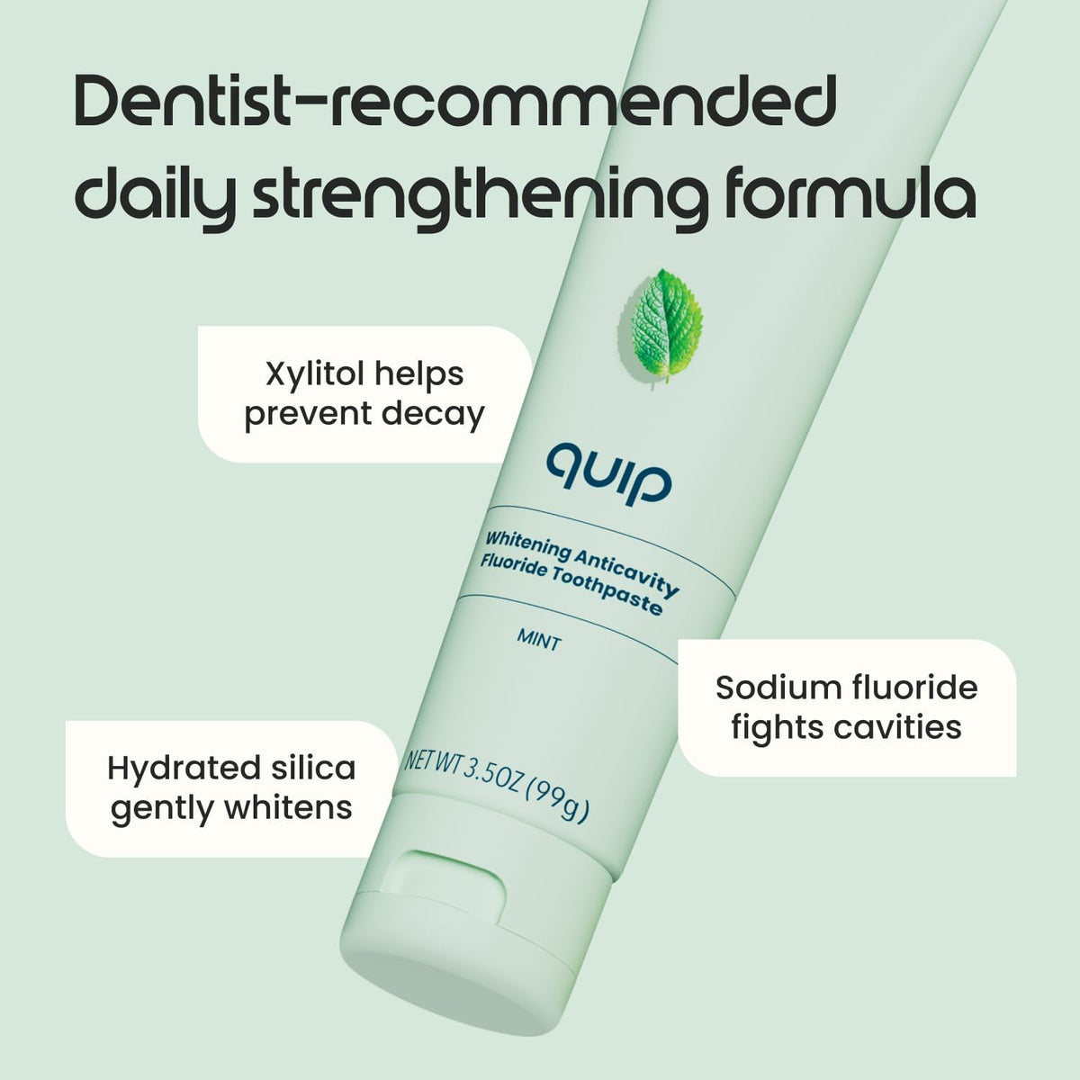 quip Daily Strengthening Anticavity Toothpaste, Mint 3.5oz, 3 Pack