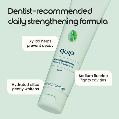 quip Daily Strengthening Anticavity Toothpaste, Mint 3.5oz, 3 Pack