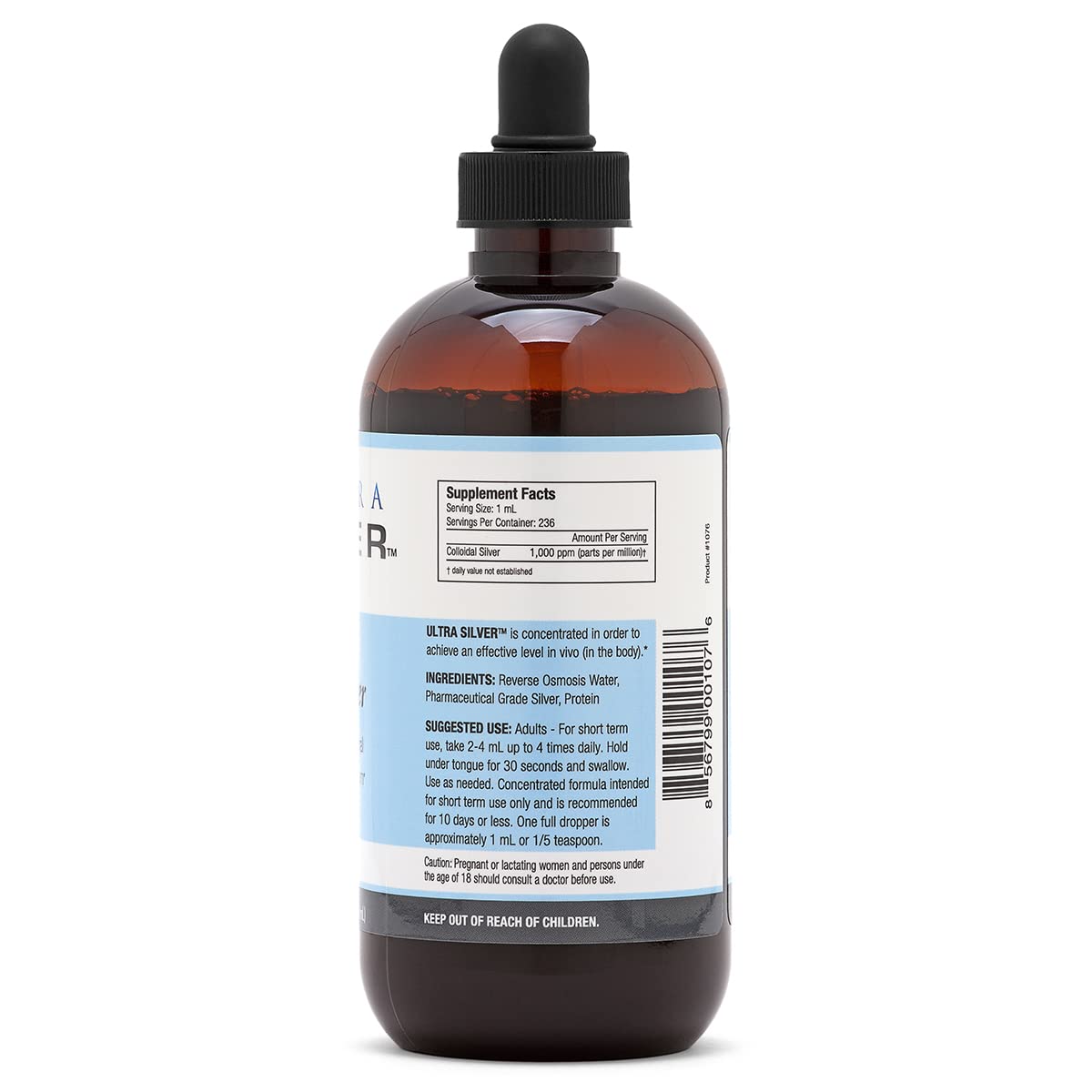 Ultra Silver® Colloidal Silver | 1,000 PPM, 4 Oz (118mL) | Mineral Supplement | True Colloidal Silver - with Dropper