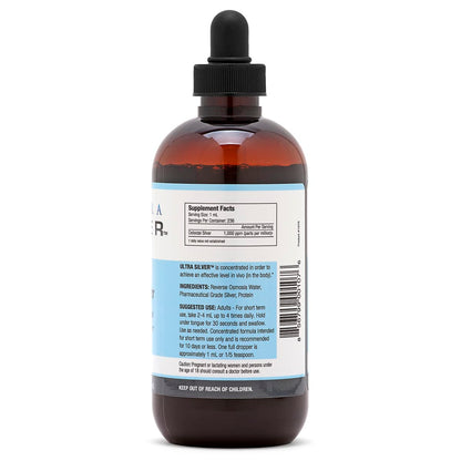 Ultra Silver® Colloidal Silver | 1,000 PPM, 4 Oz (118mL) | Mineral Supplement | True Colloidal Silver - with Dropper