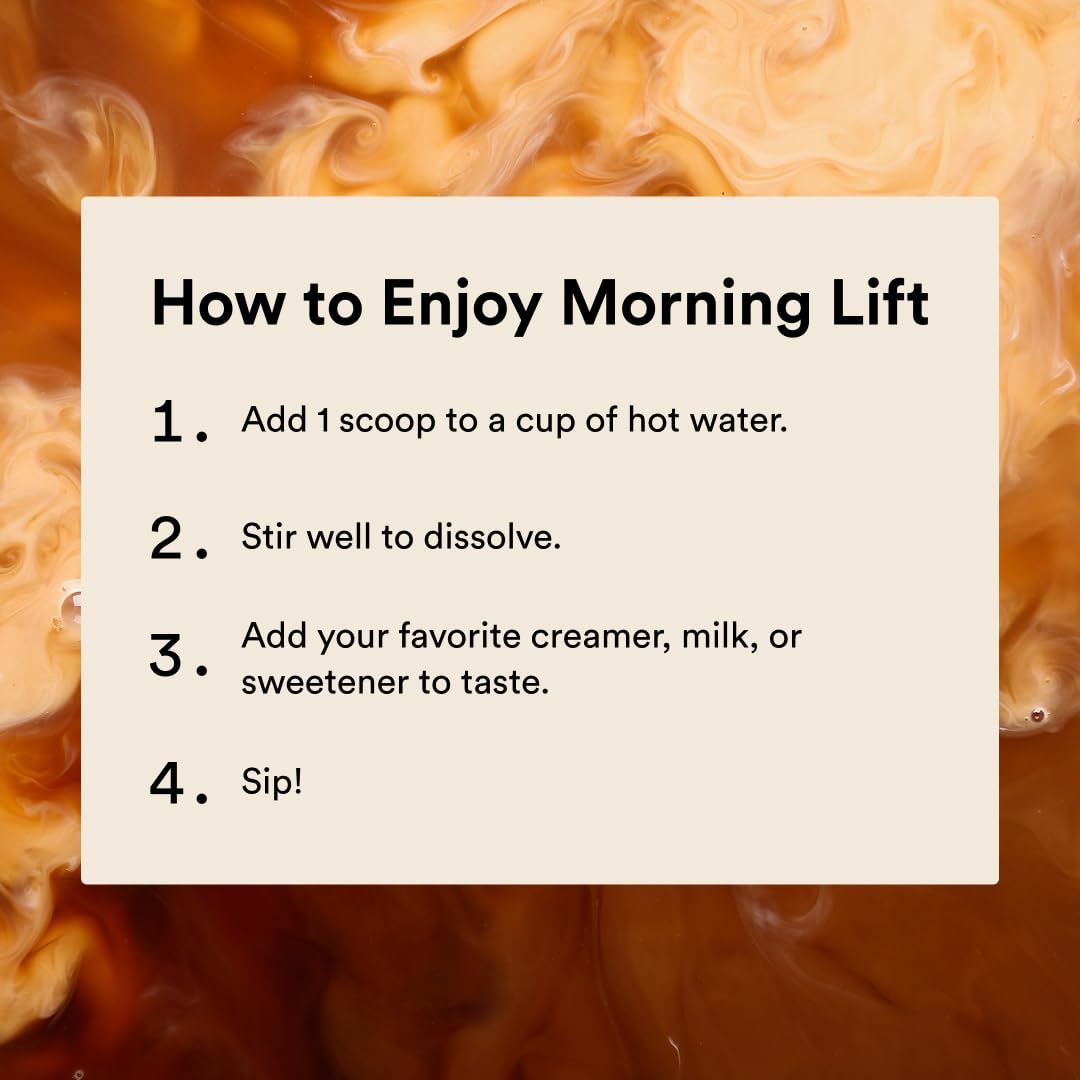 ActivatedYou Morning Lift Mushroom Infused Coffee - Certified Organic, Plant Based Mushroom Coffee Instant Blend Made with Lion's Mane & Cordyceps to Support Digestion, Energy & Focus (1 Pack)