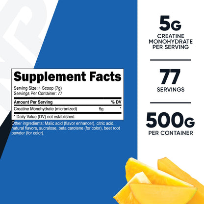 Nutricost Creatine Monohydrate Powder (Pineapple Mango, 500 Gram) - Micronized