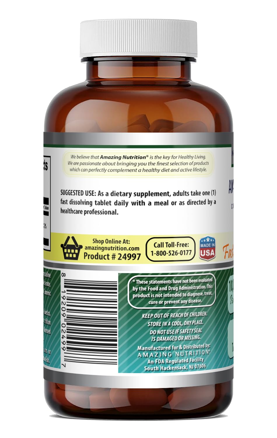 Amazing Formulas Biotin 10,000 mcg | Fast Dissolve Tablets | Non-GMO | Gluten Free Supplement | Made in USA (Strawberry, 60 Count)