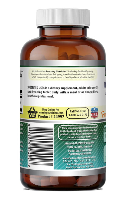 Amazing Formulas Biotin 10,000 mcg | Fast Dissolve Tablets | Non-GMO | Gluten Free Supplement | Made in USA (Strawberry, 60 Count)