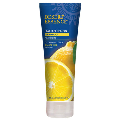 Desert Essence Italian Lemon Clarifying Shampoo with Lemon Peel Oil & Aloe, Vegan, Gluten-Free, No Artifical Fragrances, 8 fl oz