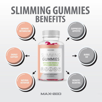 Max-Bio Slimming Gummies It Works with Apple Cider Vinegar and Sicilian Blood Orange Extract