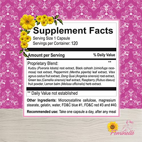 Menopause Supplement for Women FEMINELLE Original Formula - 4 Months Supply Fast PMS