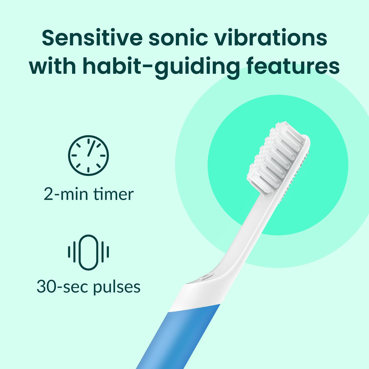 Quip Sonic Electric Toothbrush for Adults, Extra Brush Head, Marine Blue