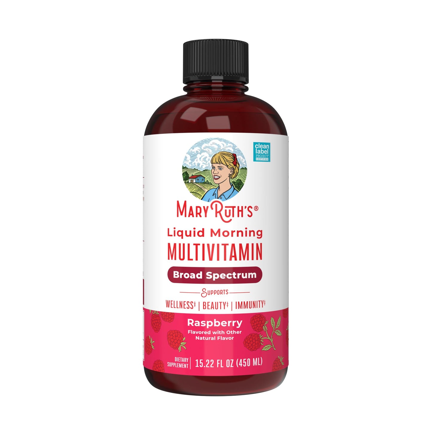 MARYRUTH'S Liquid Morning Multivitamin for Women, Men & Kids | Vitamin A C D E B6 B12 Biotin Zinc | Beauty | Vegan | Non-GMO | Gluten Free | 32 Servings
