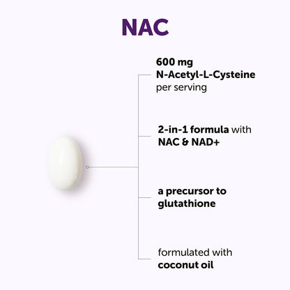 Micro Ingredients NAC Supplement 600mg Per Serving with NAD+ & Coconut Oil, 300 Softgels | 2-in-1 N Acetyl L Cysteine Plus Nicotinamide Forms | NAD Supplements for Women & Men | Non-GMO, Gluten Free