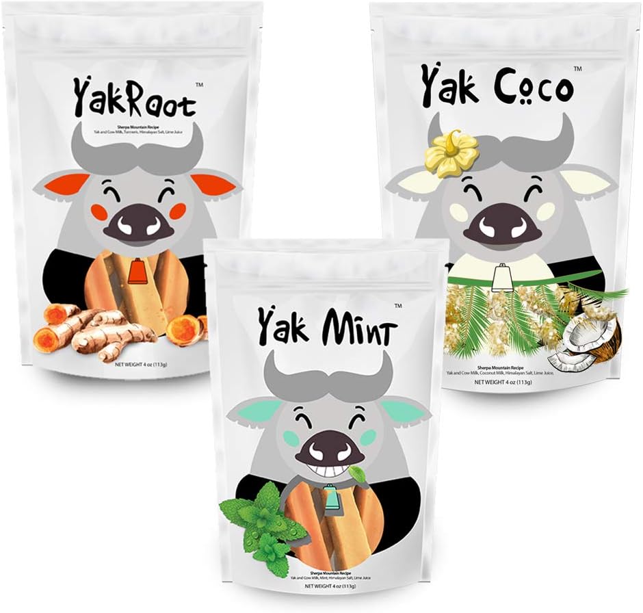 Yak Gold Original Functional Himalayan Yak Cheese Puff Chew for Dogs 3-Pack 12oz – Great Training Treat – Mint, Coconut, and Turmeric Active Ingredients