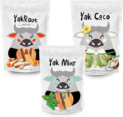 Yak Gold Original Functional Himalayan Yak Cheese Puff Chew for Dogs 3-Pack 12oz – Great Training Treat – Mint, Coconut, and Turmeric Active Ingredients