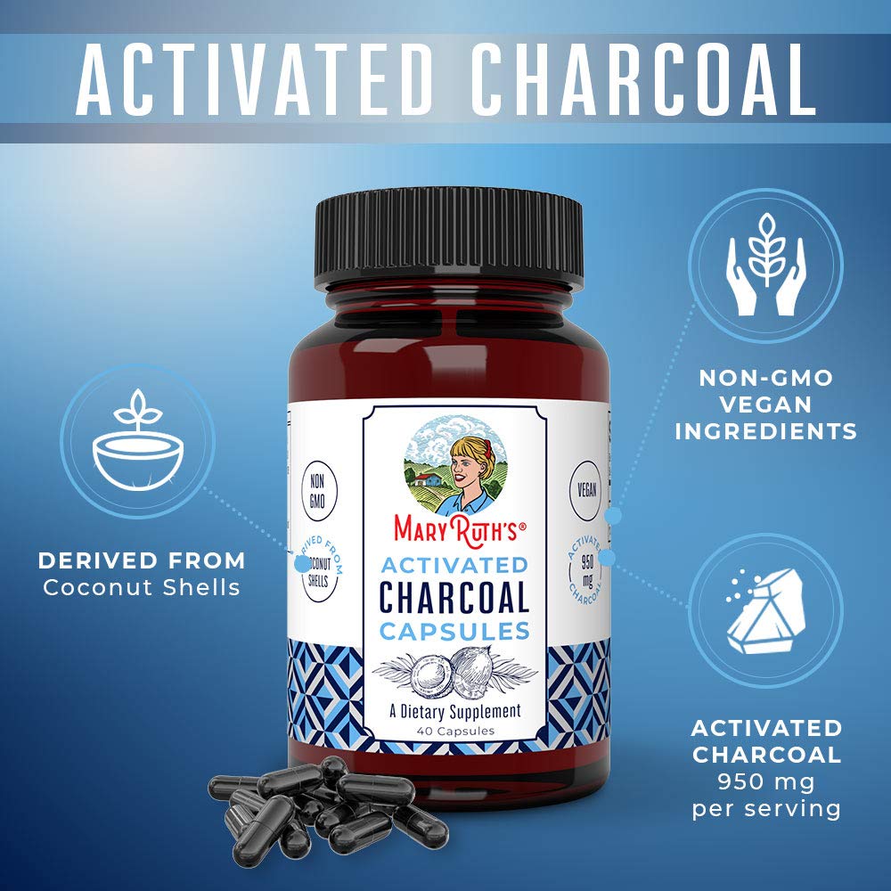 MaryRuth Organics Activated Charcoal Capsules | Supplement for Natural Detoxification