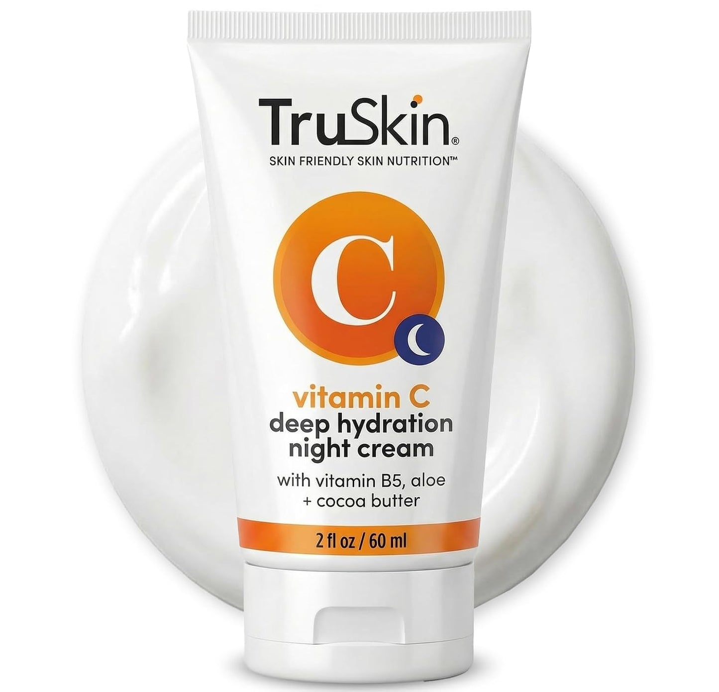 TruSkin Vitamin C Night Cream Brightening Face Moisturizer, 2 fl oz | Overnight Vitamin C cream with Vitamin B5, Aloe, MSM and Cocoa Butter hydrates for smoother, firmer-looking skin as you sleep