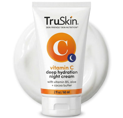 TruSkin Vitamin C Night Cream Brightening Face Moisturizer, 2 fl oz | Overnight Vitamin C cream with Vitamin B5, Aloe, MSM and Cocoa Butter hydrates for smoother, firmer-looking skin as you sleep
