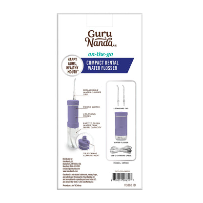 GuruNanda Portable Water Flosser Cordless, Sensitive Gums Friendly, 1ct