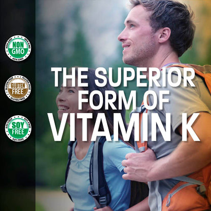 Bronson Vitamin K2 as MK-7 Menaquinone 100 mcg Non-GMO, 120 Capsules