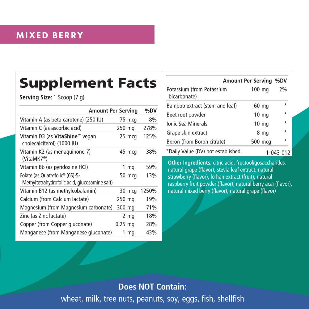 Ionic Fizz Super D-K Calcium Plus by Pure Essence - with Extra Magnesium, Vitamin D3, Vitamin K2 for Strong Bones and Stress Support - Raspberry Lemonade - 14.82oz