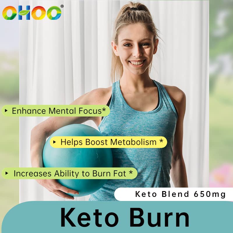 OHOO Keto Burn Weight Loss Supplement 650 Mg - Natural Keto 5 Increases Ability to Burn Fat