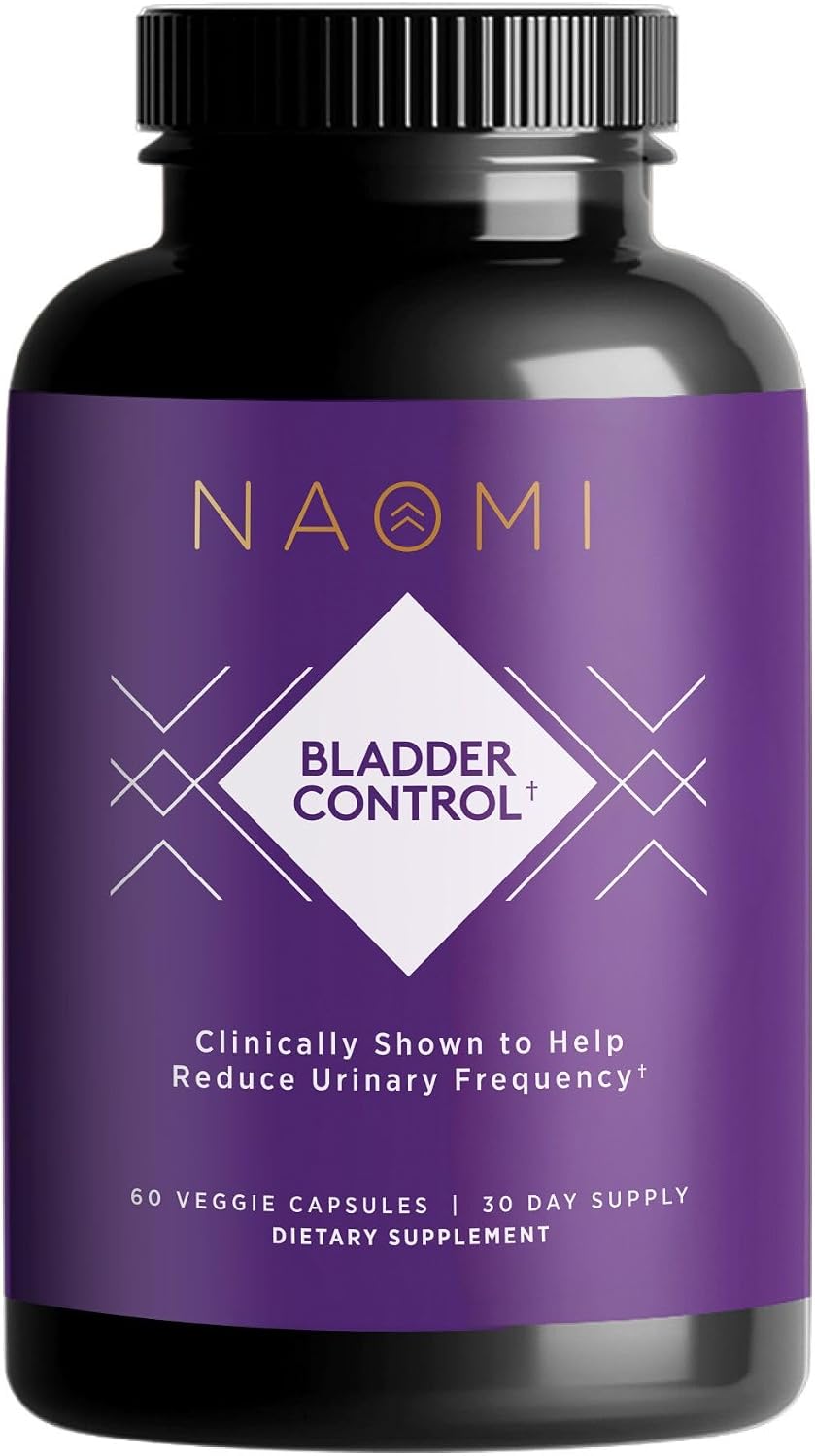 NAOMI Bladder Control Supplement for Women & Men, Bladder 3C™ with Lindera, Horsetail & Three-Leaf Caper, Clinically Shown to Reduce Urinary Frequency & Urgency, 2 Capsules Daily, 60 Capsules