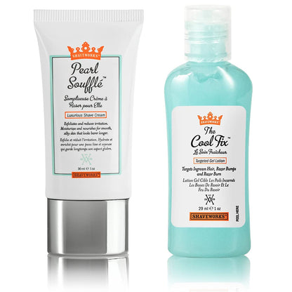 Shaveworks Get Smooth Duo, Post Waxing and Shaving Solution for Ingrown Hair, Razor