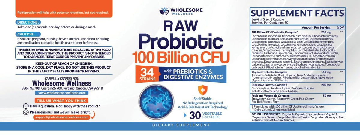 Organic Probiotics 100 Billion CFU, Dr Formulated Probiotics for Women, Probiotics