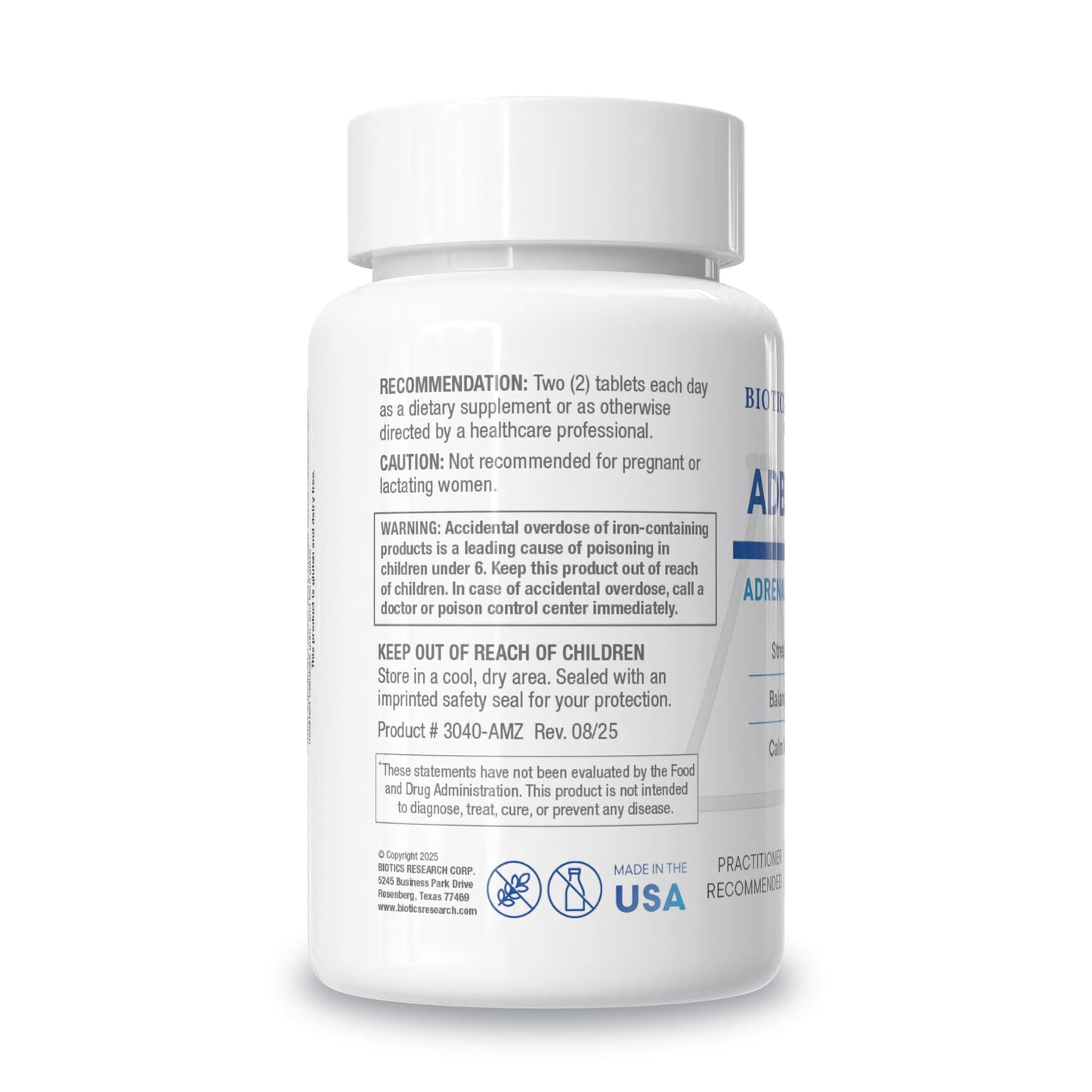 BIOTICS RESEARCH ADB5-Plus Support Healthy Adrenal Gland Function, Support Cortisol Levels, Positive Response to Stress, Healthy Energy Levels 90 Tablets