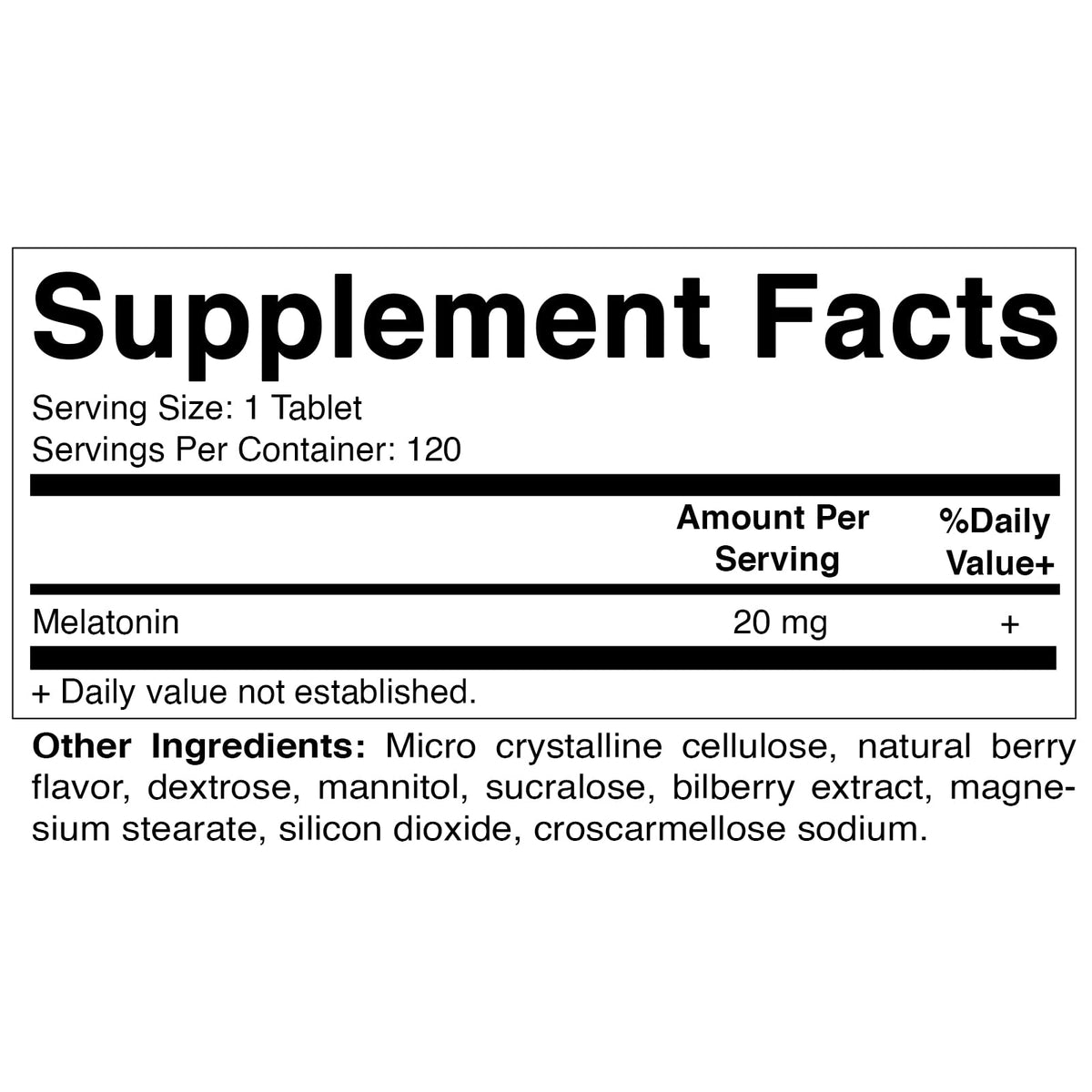 Vitamatic Melatonin 20mg Tablets | Vegetarian, Non-GMO, 6 pack