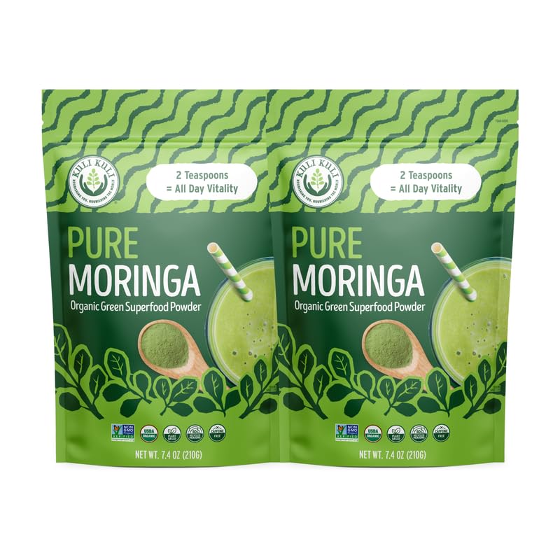 Kuli Kuli Moringa Oleifera Organic Leaf Powder & Green Smoothie, 100% Pure USDA 