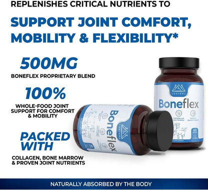 Lonvera Boneflex Glucosamine Chondroitin MSM Turmeric Joint Support Supplement with Grass Fed Bone Marrow and Collagen - Joint Supplements for Men and Women, 60 Capsules
