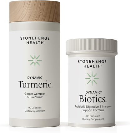Stonehenge Health Dynamic Turmeric, Dynamic Biotics Probiotic: Joints and Digestion Support Bundle