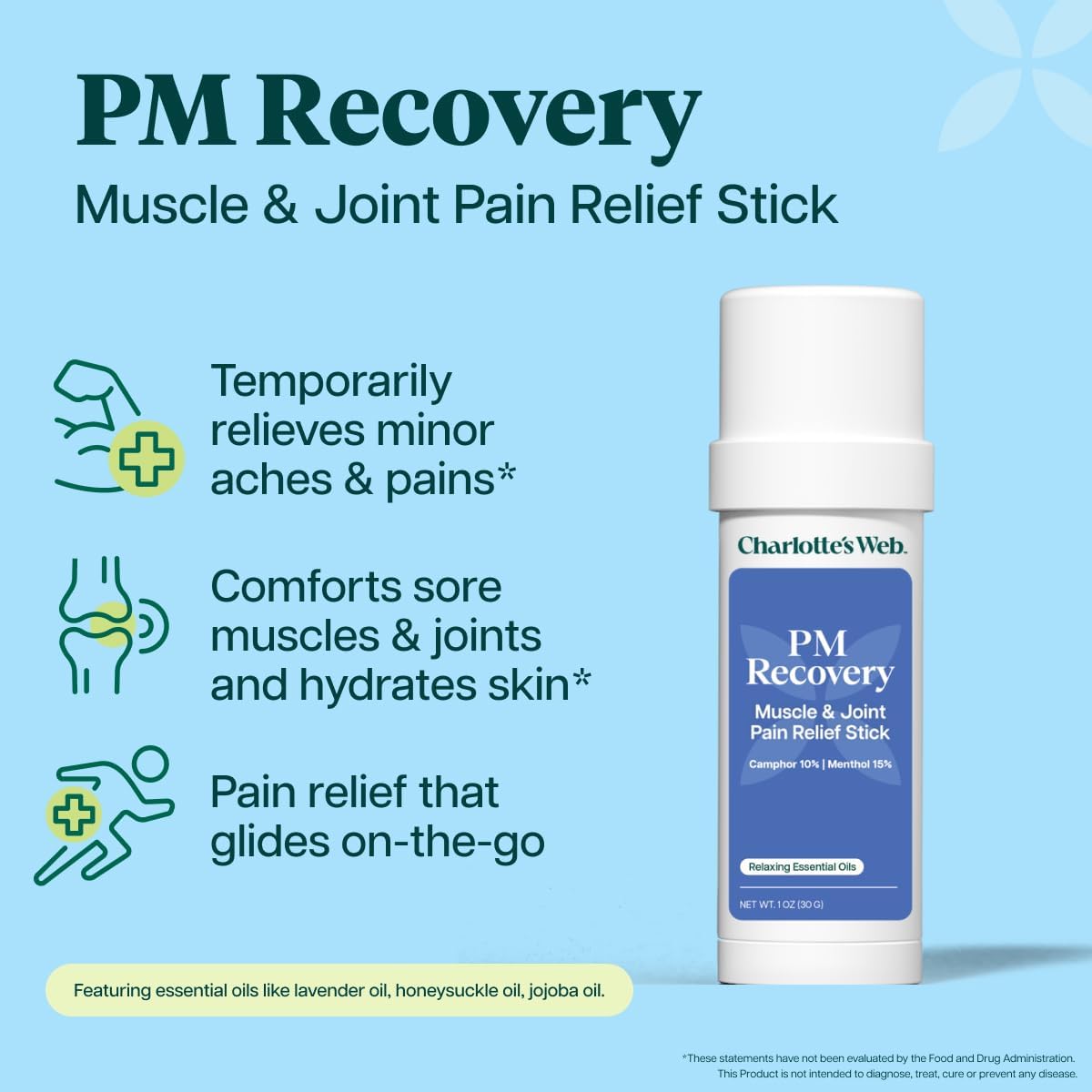 Charlotte's Web Evening Recovery Muscle & Joint Relief Stick 1oz
