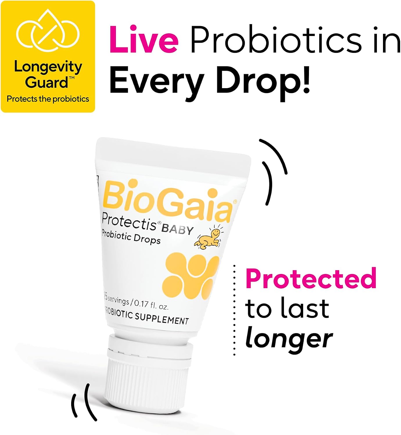 BioGaia Baby Probiotic Drops | Colic & Gas Relief | Safe for Newborns | Pediatrician-recommended | Ease Crying, Fussing, Colic, Gas, Spit-ups & Occasional Constipation | 5mL 2-pack
