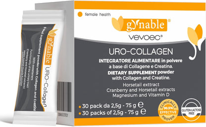 Gynable UROCollagen,Bladder Control Supplement for Women,Urinary Tract Health, Strengthen Pelvic Floor Muscles,Urinary Leakage,Female Care,with Creatine,Natural Lemon Flavored