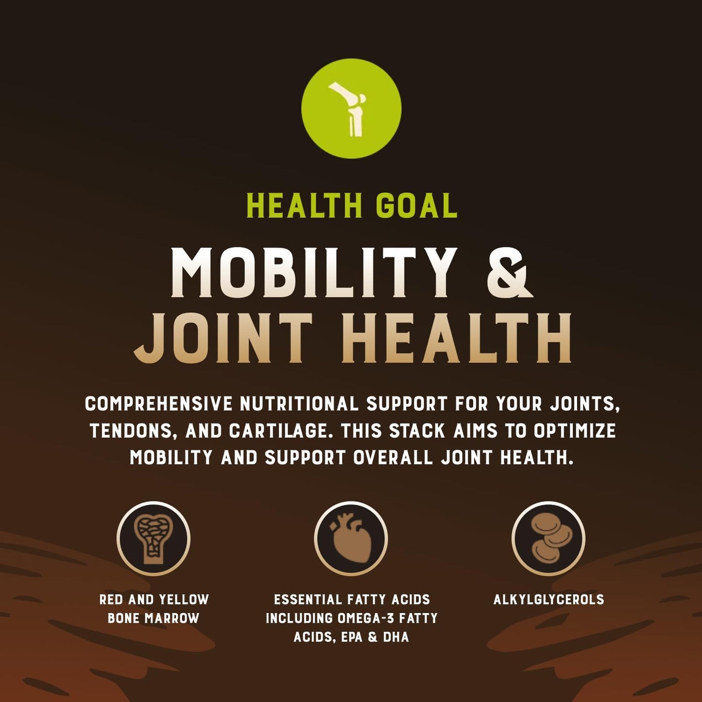 HEART & SOIL Joint & Mobility Stack – 3 Items: Bone Marrow & Liver, Joint Strength & Repair, Skin, Hair & Nails for Full-Body Wellness, Collagen Support, Flexibility, and Recovery