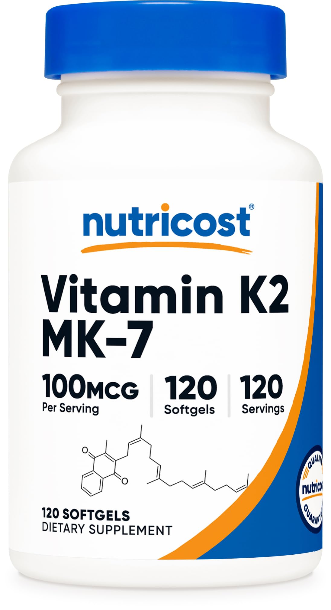 Nutricost Vitamin K2 MK-7 100 mcg, 240 Softgels, Gluten Free, GMO-Free | MK7