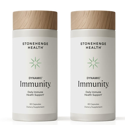 Stonehenge Health Dynamic Immunity Daily Supplement 10-in-1 Immune Boosters Zinc, Elderberry, Echinacea, Vitamin C & Probiotic L. Acidophilus – Supports Immune System & Respiratory Health, 60 Capsules